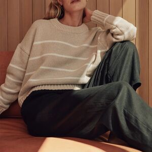 Quince Cream and Dark Green Wide Leg Pants